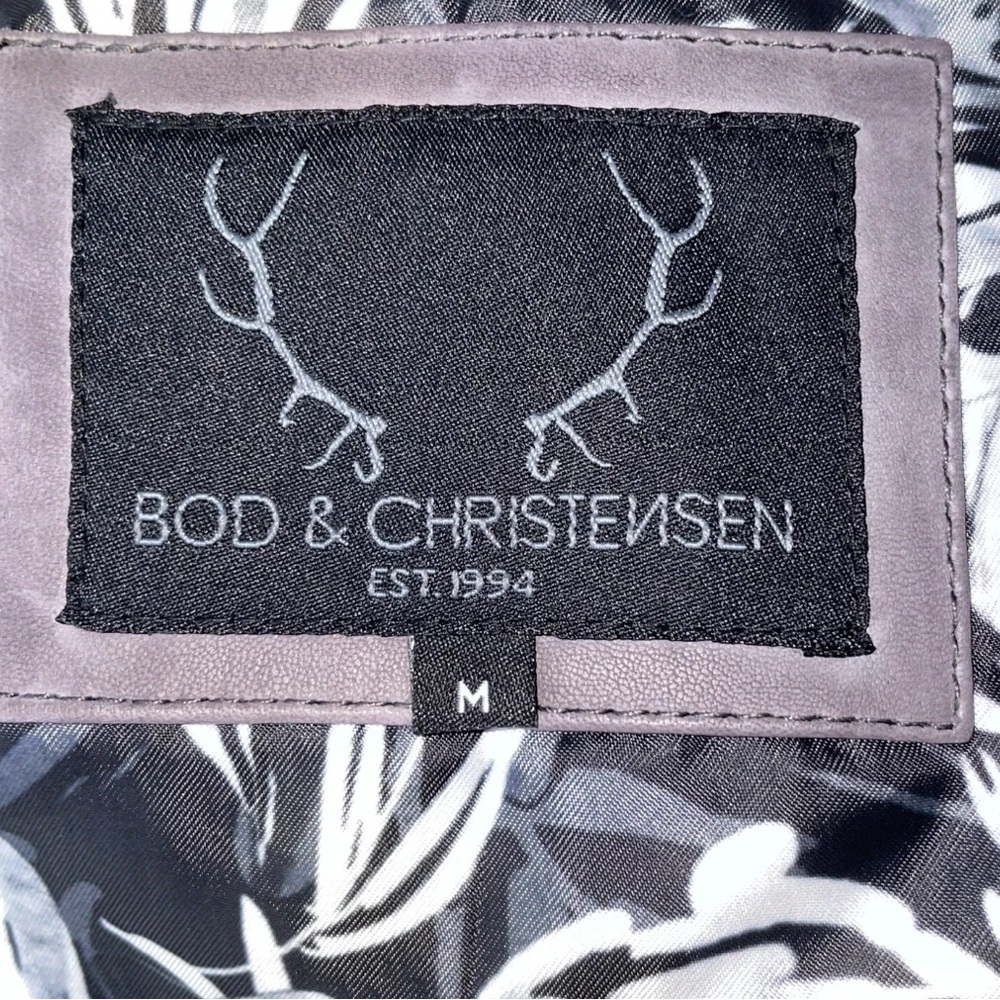 Bod & Christensen (Grace) steel mauve Leather biker Moto Jacket Medium NWT A30 - Picture 10 of 11